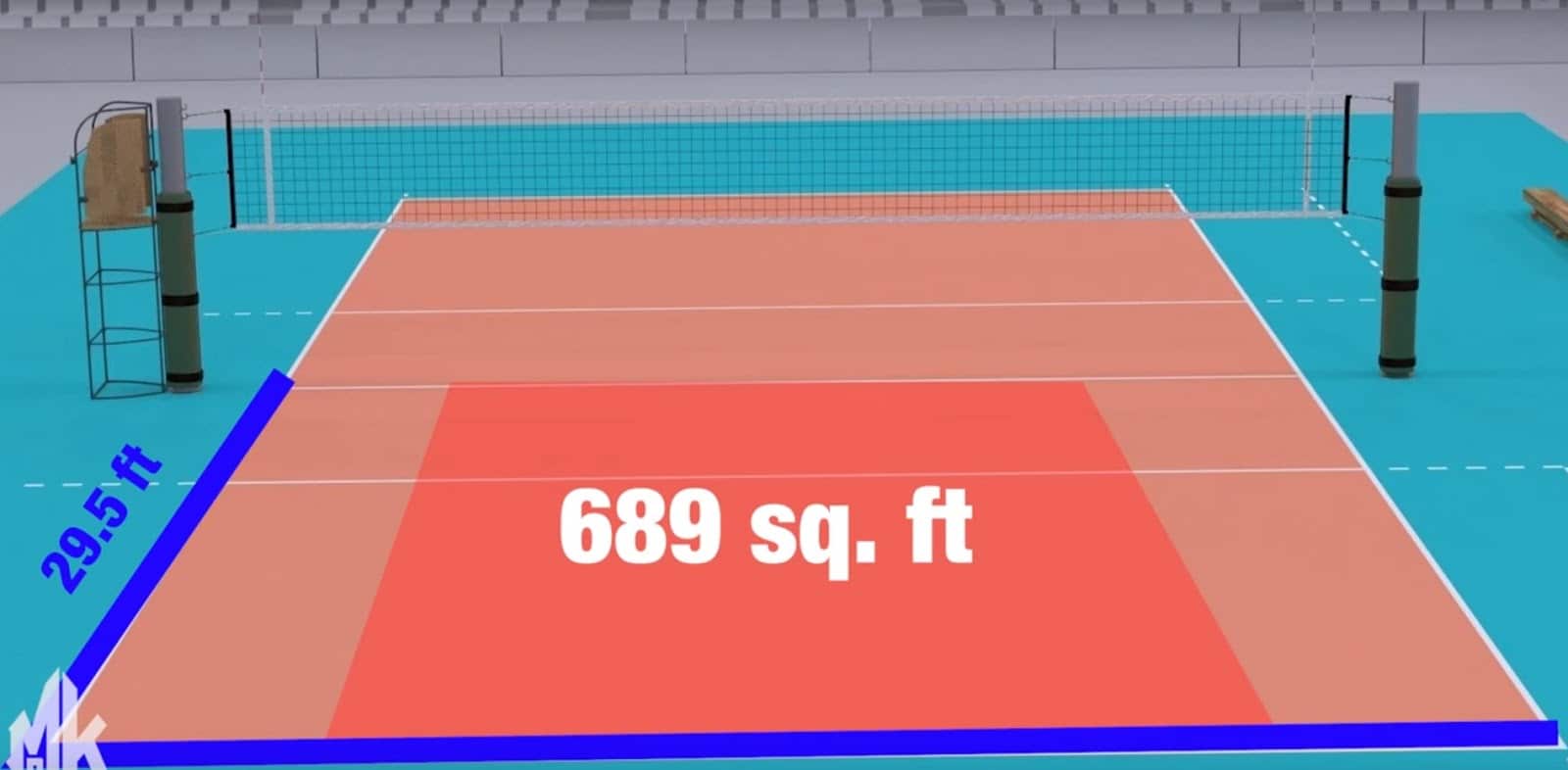 Volleyball court sizes