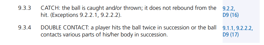 hand setting rules volleyball